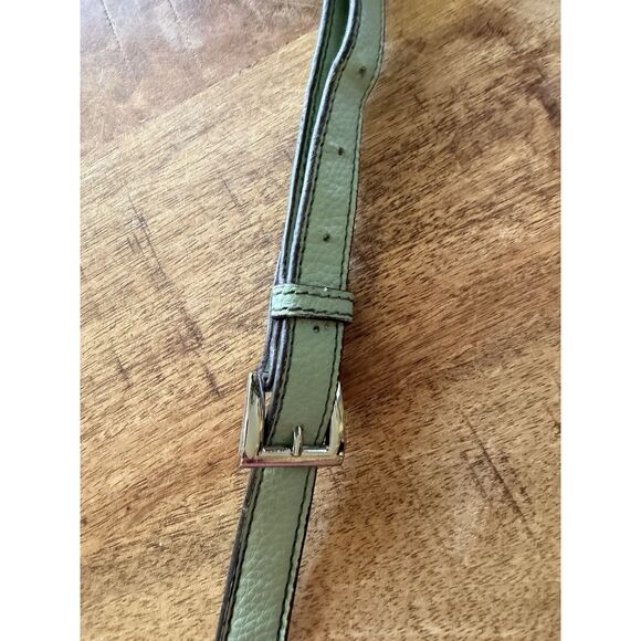 Tignanello Leather Crossbody Bucket Bag Mint Green Laser Cut Adjustable Strap - Picture 5 of 9